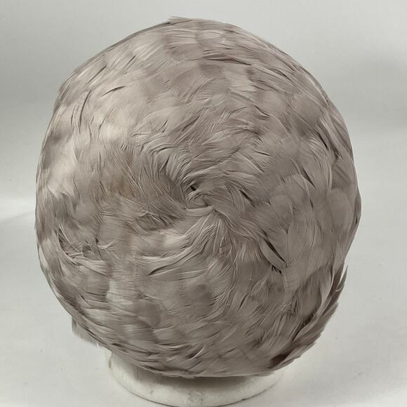 Vintage Taupe Gray Feather Hat Yugoslavia Millinery Cocktail Cap Women\'s Formal main image 10